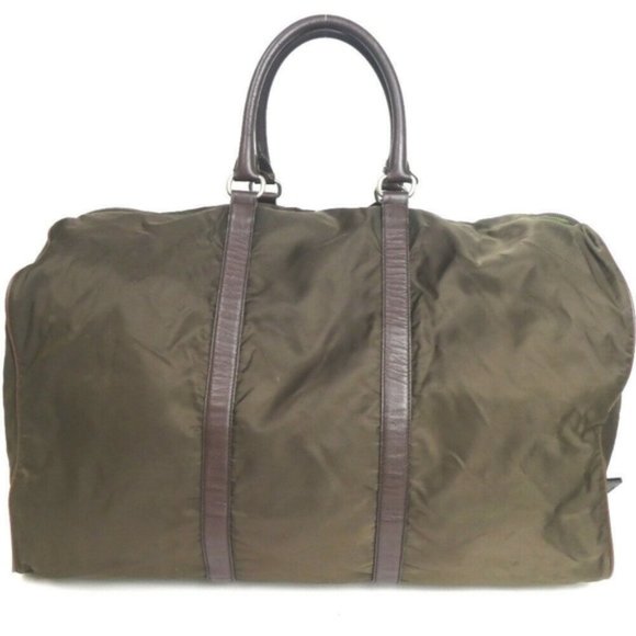 PRADA extra large Boston travel bag Nylon Leather carry on - Picture 1 of 7